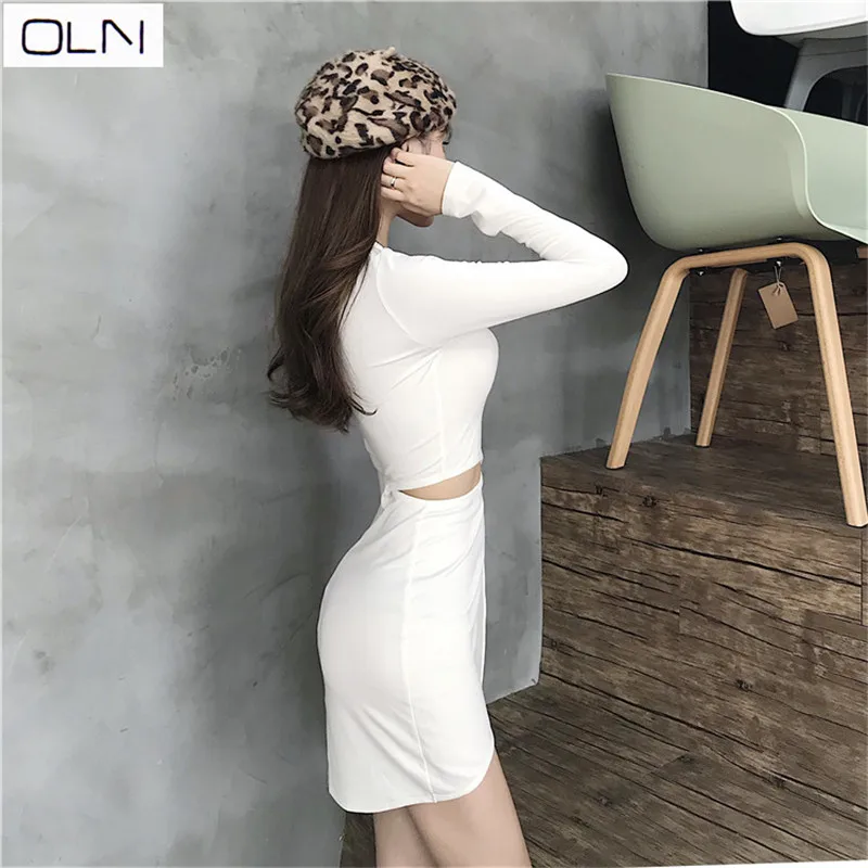 Vestidos платье OLN Корейская версия Гонконг сексуальный новый продукт шикарная