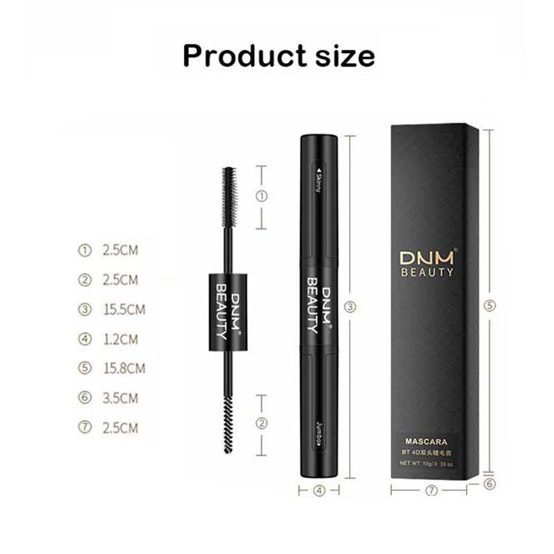 DNM 10 мл Двусторонняя тушь для ресниц водоСТОЙКАЯ завивка наращивание макияж Mascaras