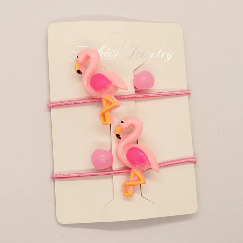 Детская повязка для волос с розовым фламинго 2 шт. эластичная лента принцессы