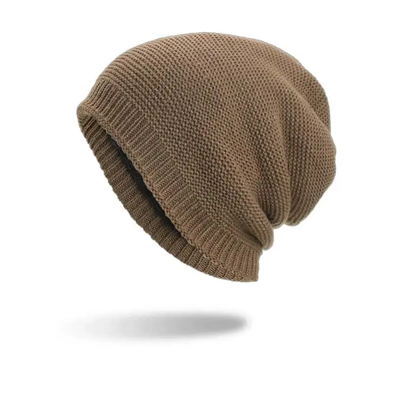 Осенне-зимняя модная однотонная шапка Skullies& Beanies, мужская вязаная шапка из шерсти и хлопка, теплая уличная Кепка s, шапки для мужчин