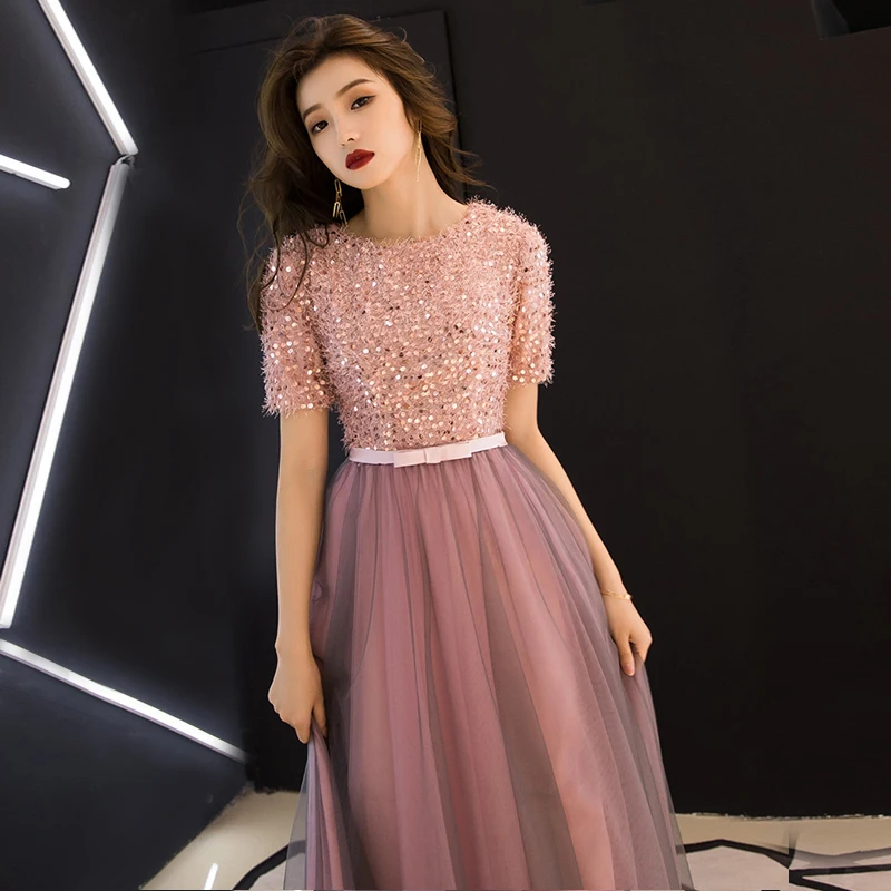 Вечервечерние платье невесты Восточное Элегантное Длинное Ципао с круглым