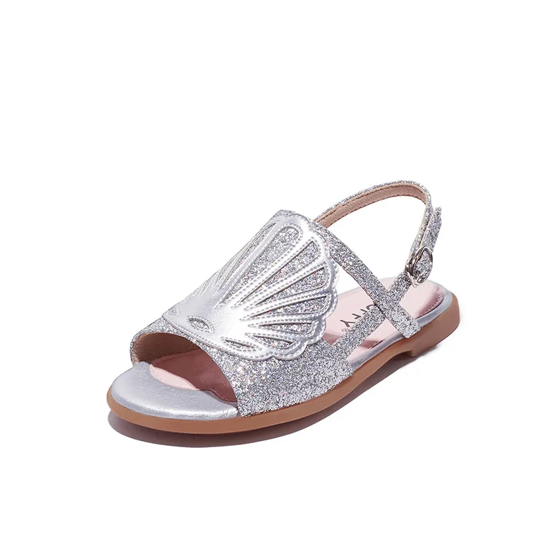 Новинка лета 2019 сандалии принцессы для маленьких девочек детская блестящая