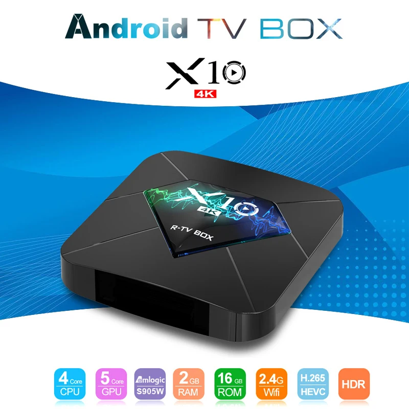 Смарт Android ТВ бокс X10 7 1 Amlogic S905W четырехъядерный 2 ГБ/16 ГБ 4 г WiFi 4K H.265 UHD HDMI 0 смарт
