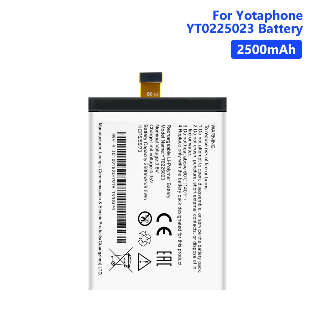 YT0225023 2500 мАч литий-полимерный аккумулятор для Yotaphone 2 YD201 YD206 Сменные Аккумуляторы для мобильных телефонов