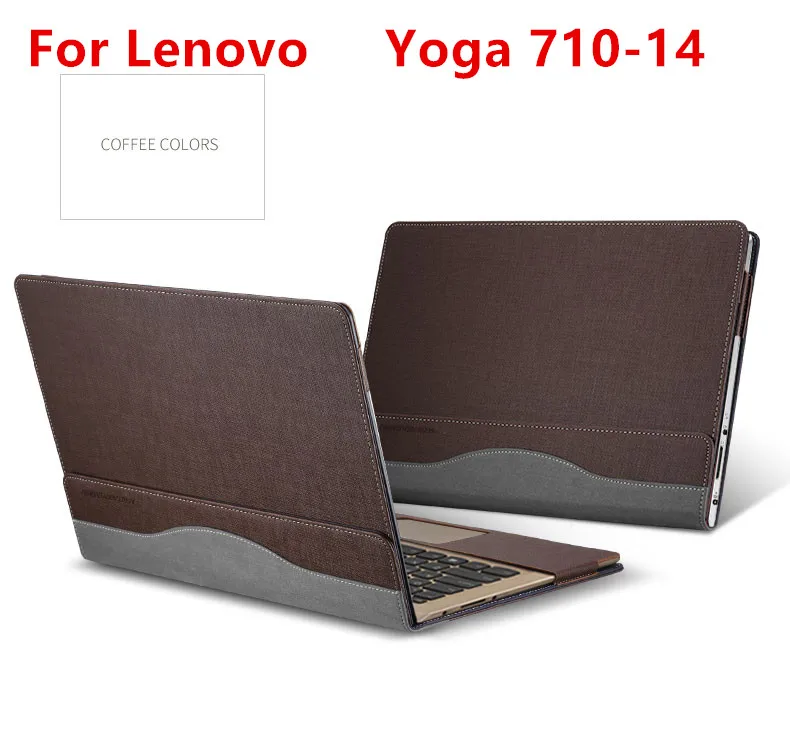 coffee Креативный Дизайн чехол для lenovo Yoga 710-14 14 дюймов ноутбук рукав чехол из искусственной кожи Защитная кожа для Yoga 710 экранная пленка подарок - Цвет: coffee