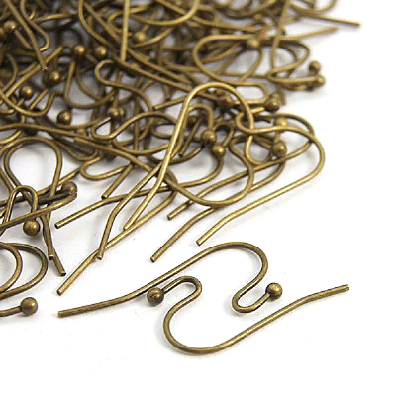 

Brass Hook Earwire, Lead Free & Cadmium Free & Nickel Free, Antique Bronze, about 11mm wide, 22mm long, 0.75mm thick