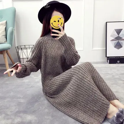 2019 autumn and winter new ladies fashion trend loose long bottoming sweater | Женская одежда