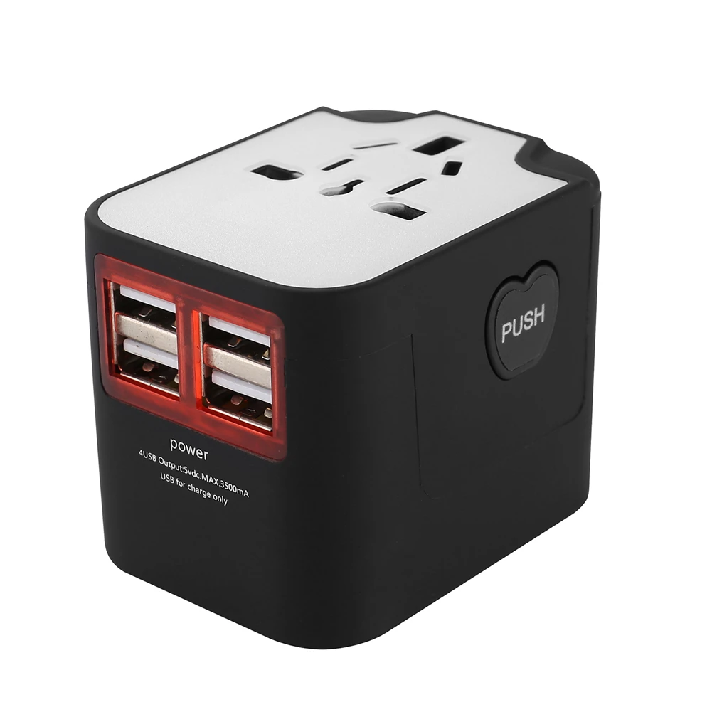 Универсальный многофункциональный переходник для телефонов USB зарядное устройство для путешествий US/AU/UK/EU 4 USB Международный переходник
