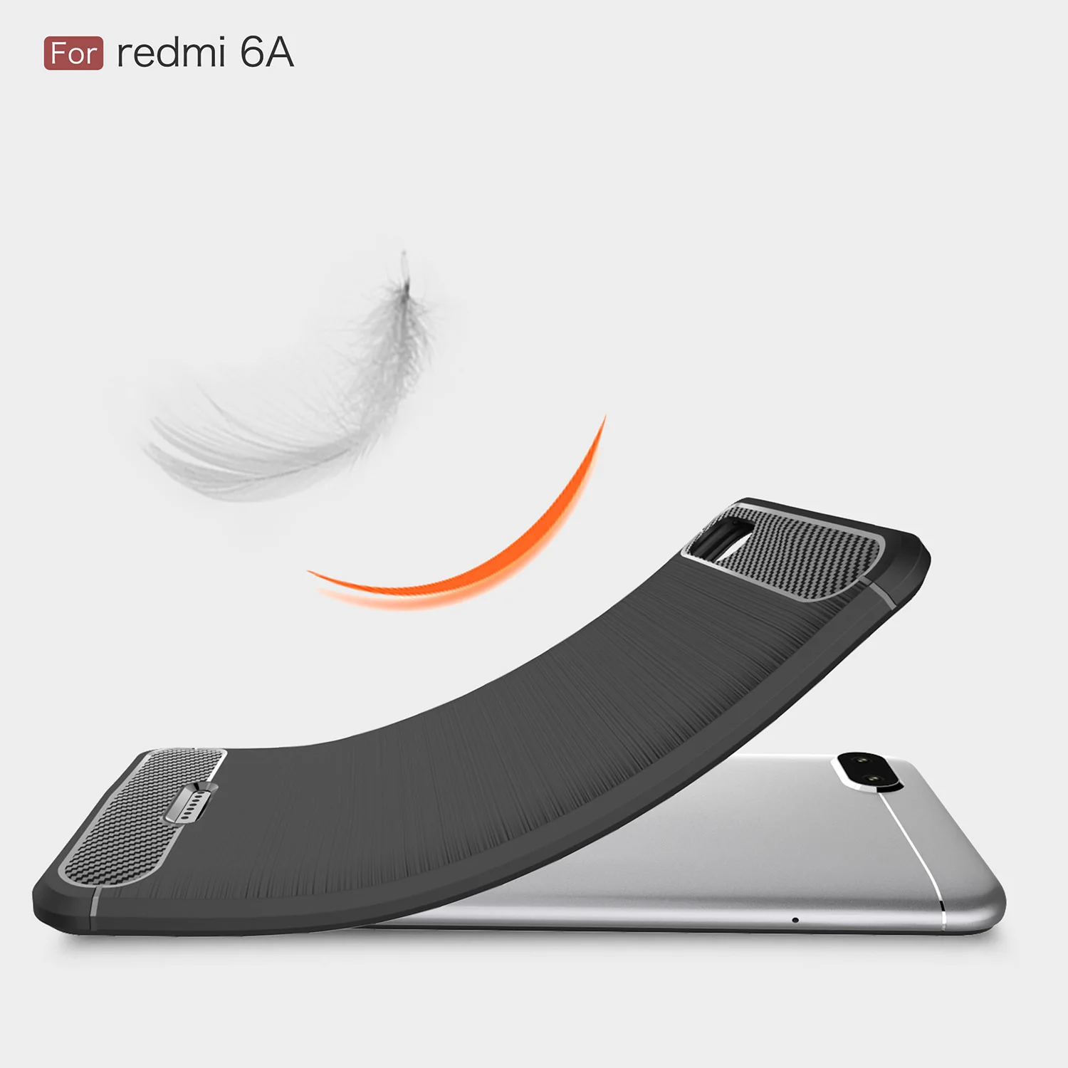 Силиконовые чехлы Guxinya для Xiaomi Redmi 6A мягкий чехол из углеродного волокна задняя