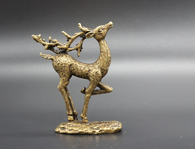 

Elaborate Interesting Collectible Brass Vintage Deer Statue No.2