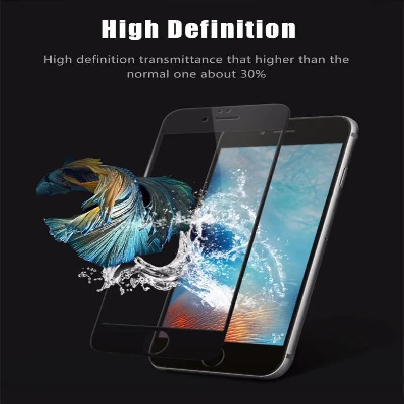 50 шт. 0 3 мм 9 H углеродное волокно 5D закаленное стекло для iPhone 6 6s протектор экрана