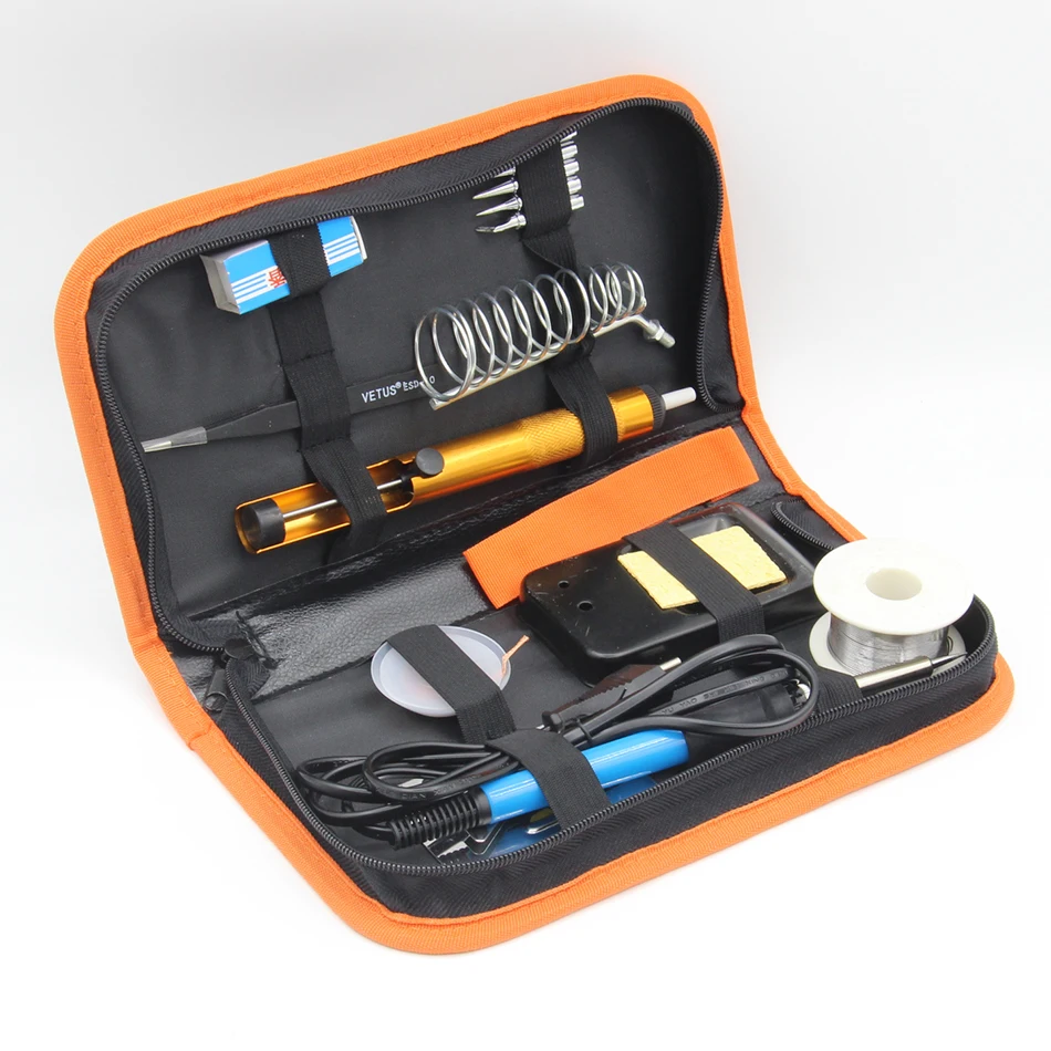 

Thermostatic Electric Soldering iron 60W 220V Solder Station With Iron Stand Solder Wire tweezers Welding Repair Tool Kit