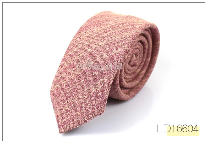 Fashion Casual Cotton Solid Mens Ties for Men 6CM Width Narrow Wedding Business Groons Necktie Fresh Neck Tie Neckwear