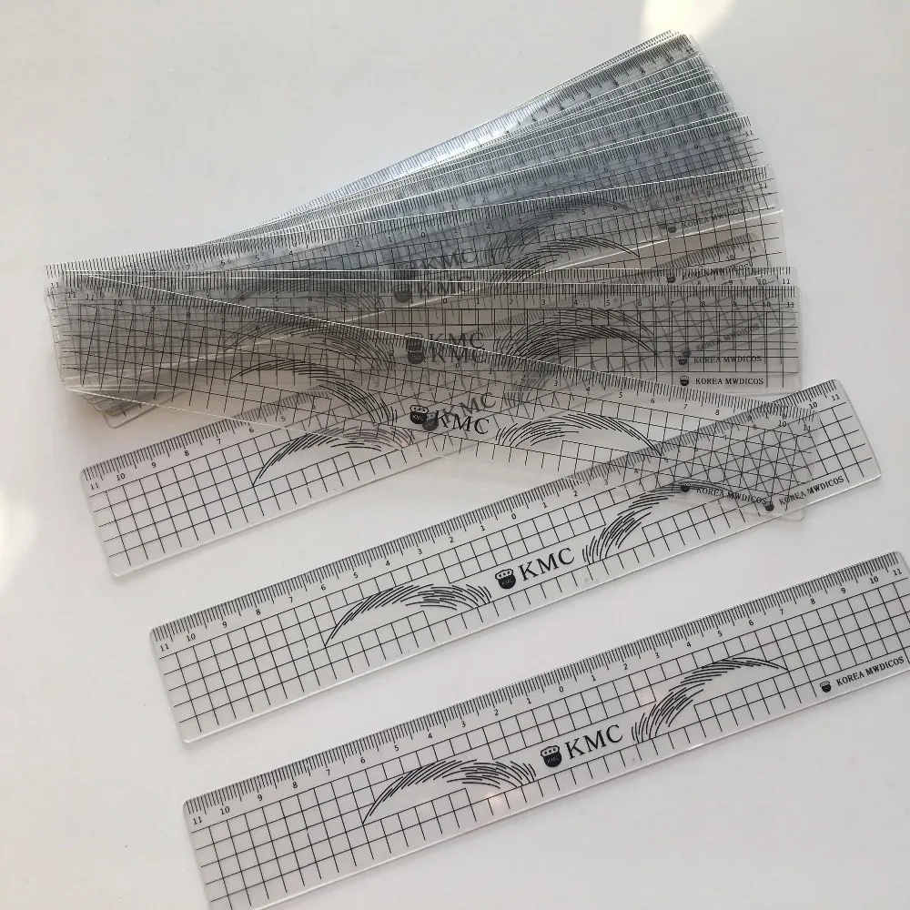 20 Pcs Plastic Standard New Straight Permanent Makeup Ruler Eyebrow Shaping Stencil Tools Rulers Tattoo Stencils | Красота и здоровье