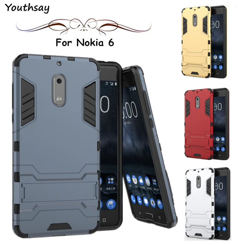 Для Nokia 6 Чехол силиконовый роскошный защитный робот резиновая броня Жесткий для