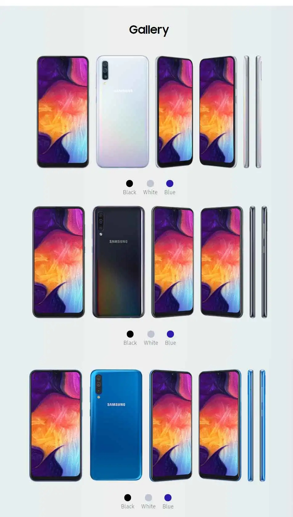 Мобильный телефон samsung Galaxy A50 A505F-DS LTE, 6,4 дюймов, 6 ГБ ОЗУ, 128 Гб ПЗУ, Восьмиядерный процессор Exynos 9610, Android 9,0, две sim-карты, смартфон