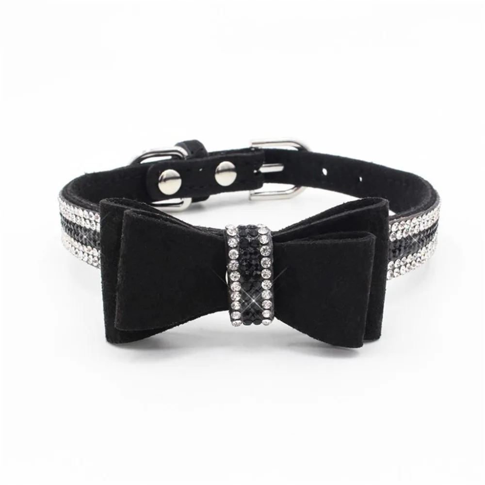 Блестящие стразы ошейник для питомцев цветные бриллианты замша микрофибра собак