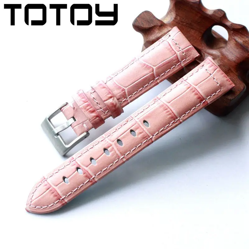 TOTOY ручной работы из крокодиловой кожи Ремешки для наручных часов 26 мм большая кость из крокодиловой кожи Ремешки для наручных часов, винтажные для PAM мужской ремень