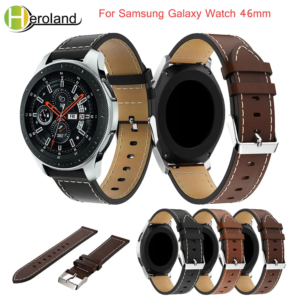 Ремешок кожаный для наручных часов сменный Браслет Samsung Galaxy watch 46 мм 22 браслет |
