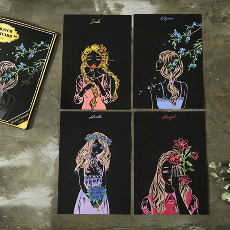 4 шт./компл. рисование каракули игрушки для царапин Волшебная Красочная доска