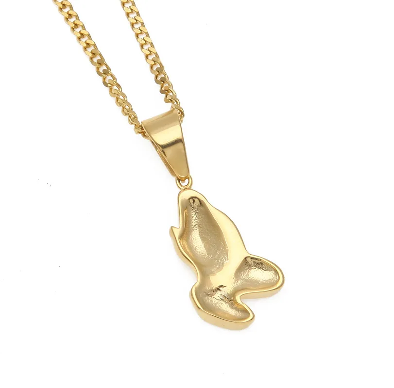 Сай &amp см молитва подвески в форме рук ожерелье Золото Нержавеющая сталь ледяной