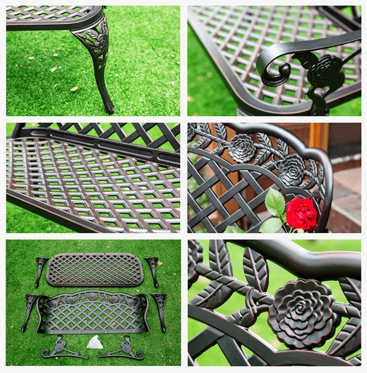 Loveseats скамейки для патио Роза дизайн литой алюминиевый дом бассейн колода двора садовый стул в белом
