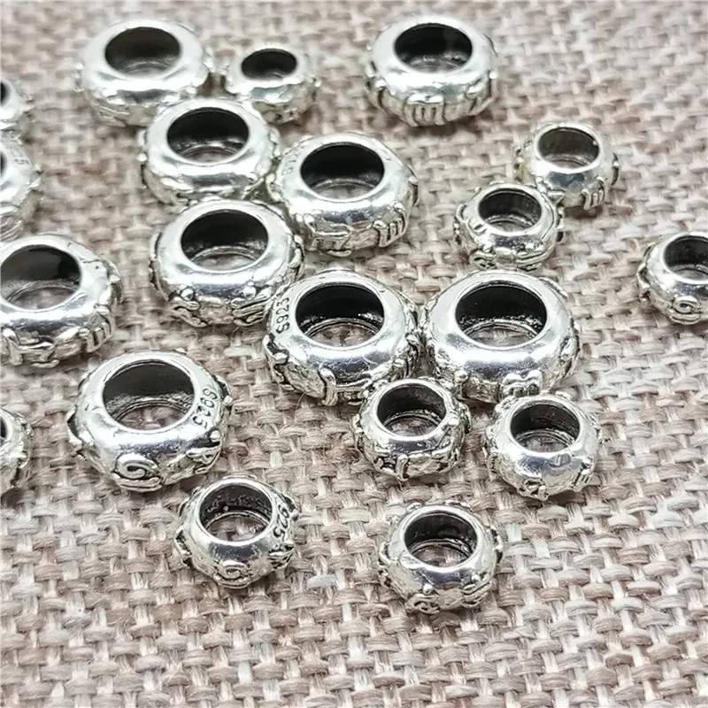 Серебряные бусины Om для ожерелья и браслета разделители с бусинами Мани Падме