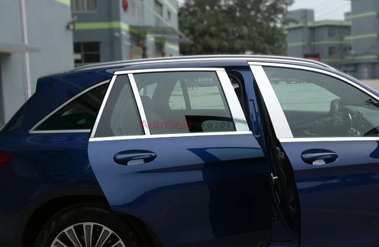 Серебряные оконные столбы из нержавеющей стали отделка 10 шт. для Mercedes Benz GLC Class X205