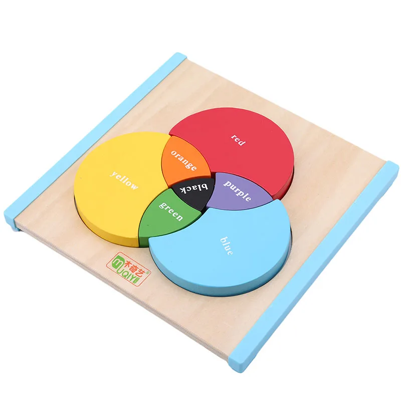 

Wooden Montessori Kids Toys Three Primary Colors Mixing Learning Board Baby Educational Baby Learning Toys For Children