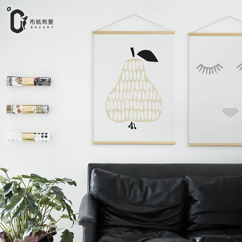 

pear and smile face canvas painting bedroom paintings cute warm creative wall paintings No Frame