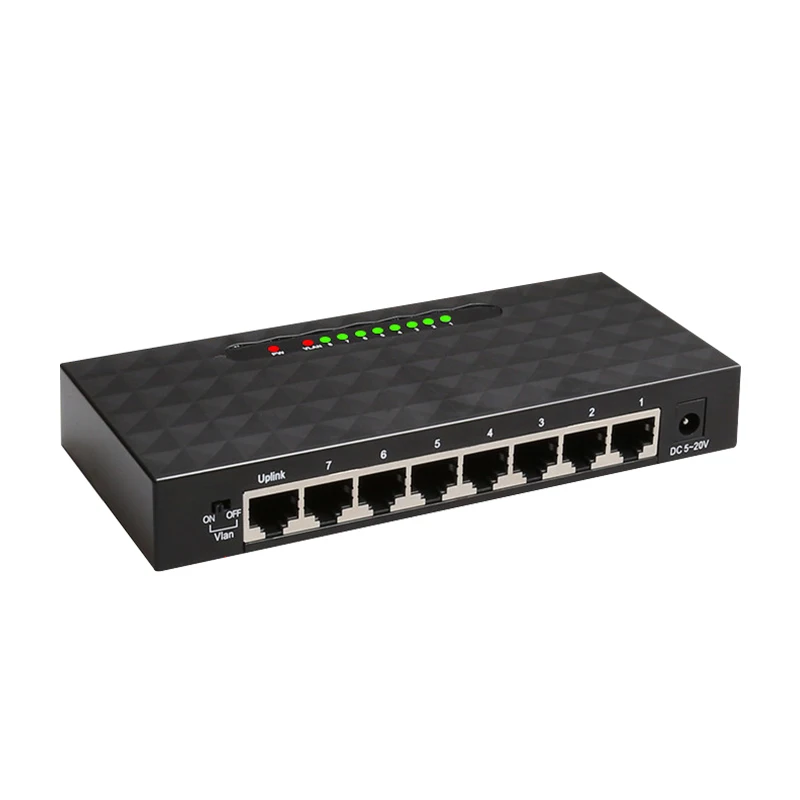 8 портовый гигабитный сетевой коммутатор 10/100/1000 Мбит/с для сети Ethernet концентратор