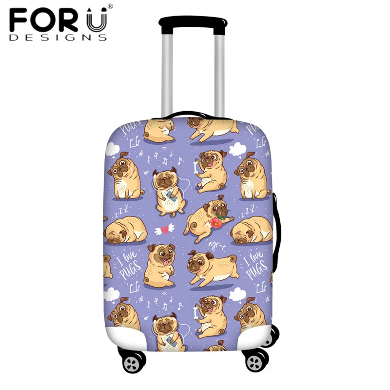 FORUDESIGNS/ дорожный Чехол для багажа, милый забавный мопс, Pupies, защита для багажа, чемодан, Защитные Чехлы, водонепроницаемый чехол - Цвет: HMG868