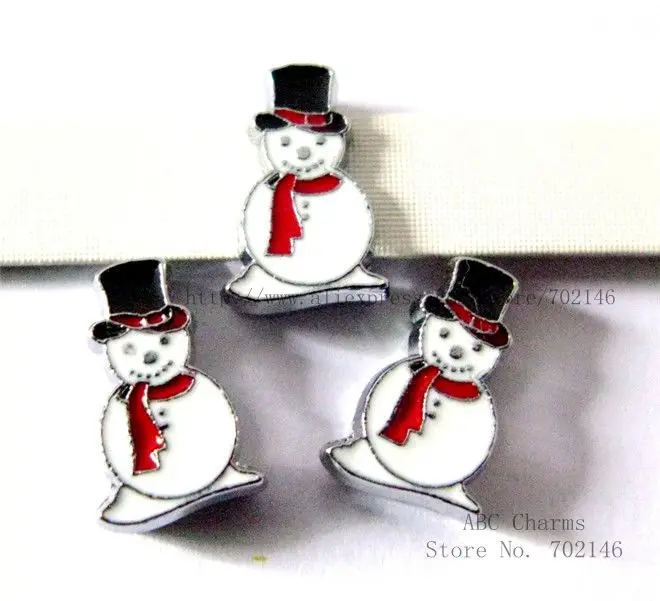 Оптовая торговля 5 шт. 8 мм SL237 Рождественский снеговик Слайд Подвески DIY