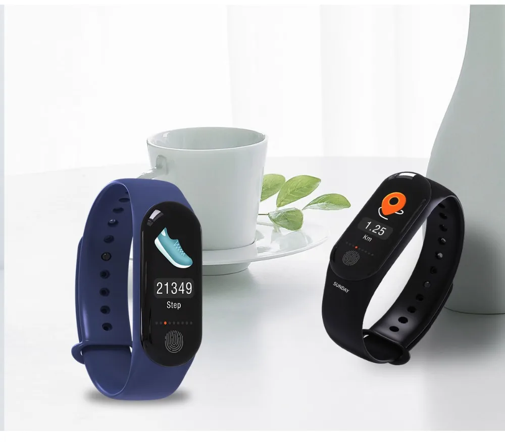 Smart BT4 Fitness Wristband M3Plus Heart Rate Blood Pressure Calories Distance Monitor Bracelet WhatsApp SMS Call Reminder | Электроника
