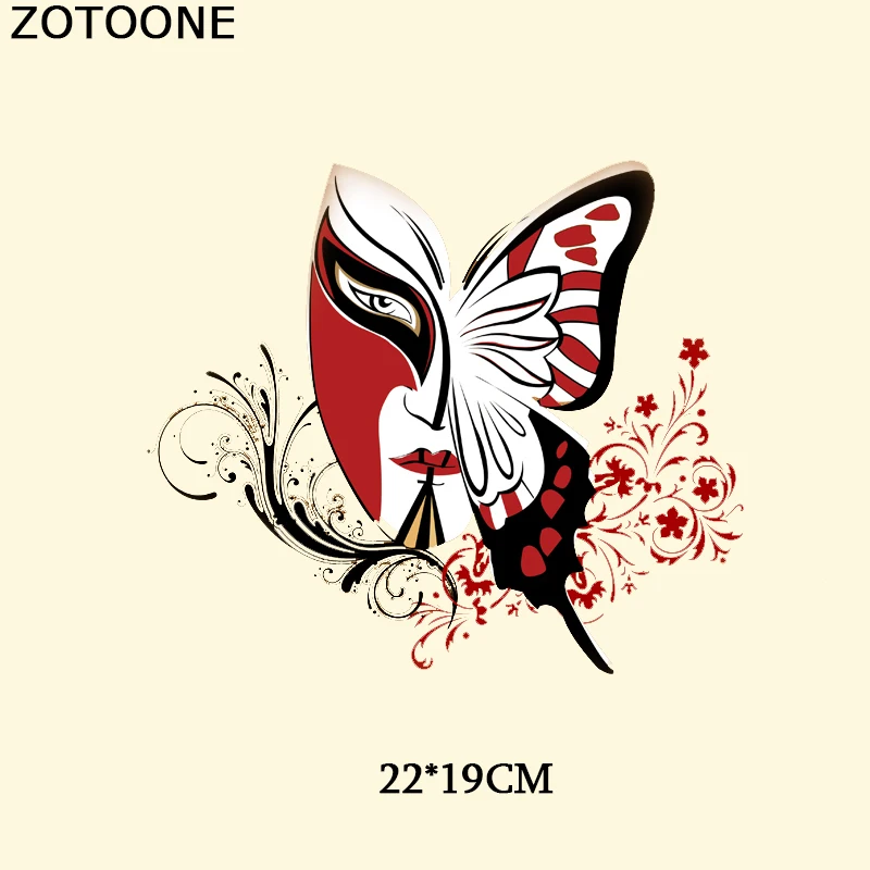 ZOTOONE Chinese Style Butterfly Patches For Clothing Flower Stickers Iron on Transfers Thermal Press Applique D | Дом и сад