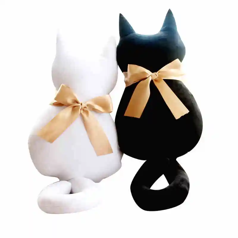 

45CM One Piece Cute Standing Back Cat With Tie Toy PP Cotton Stuffed Plush Toys Creative Kids Brinquedos Birthday Presents