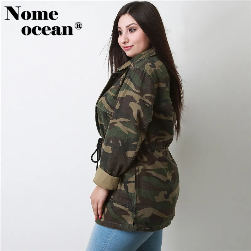 Женские камуфляжные куртки в стиле милитари однобортные пальто на пуговицах с