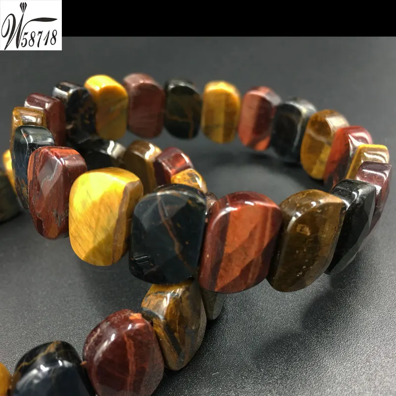 Tiger Eye G8532 Кристалл лабрадорит тигровый глаз Голубой песок обсидиан лазурит Япония родорит Сердолик искусство бусины стрейч браслет 71/" PG7587 - Окраска металла: Tiger Eye G8532