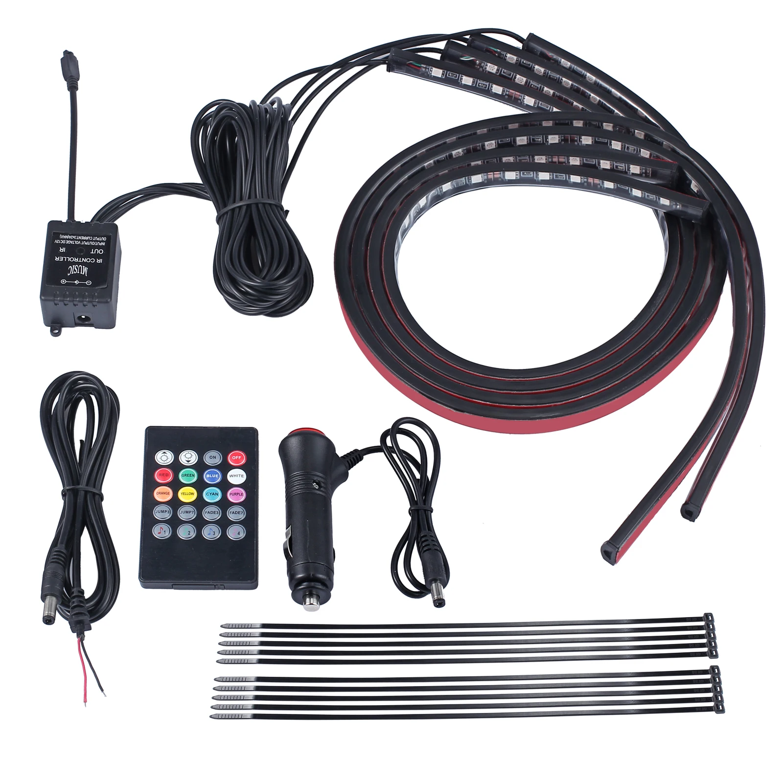 AUTOUTLET 4 шт. Светодиодная лента под автомобильную трубу система нижнего белья