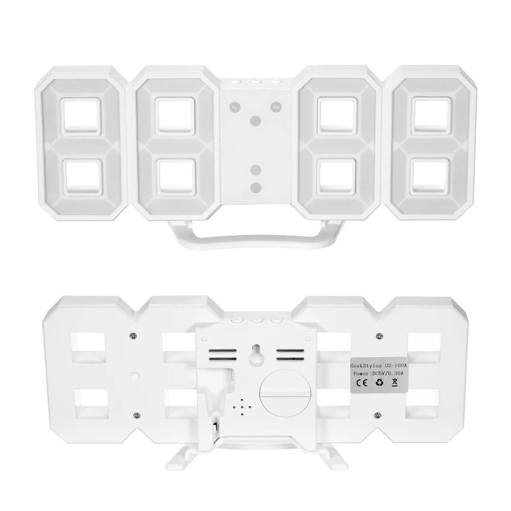 Цифровой светодиодный Будильник USB 12H/24H дисплей настенные часы