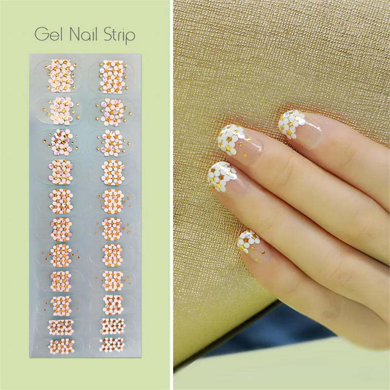 Цветочный дизайн ногтей гелевые полосы для чистки зубов Корея разработан полное