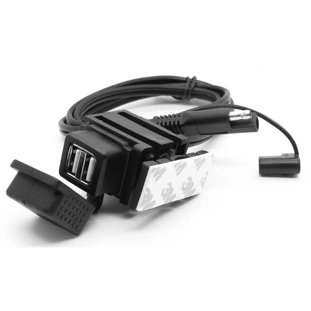 Новый водонепроницаемый мотоциклетный зарядный кабель 2 1 а с двумя USB портами 12 24