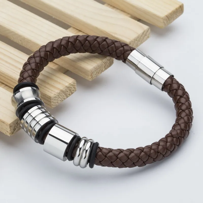 Лучшие брендовые роскошные мужские браслеты из натуральной кожи модные женские