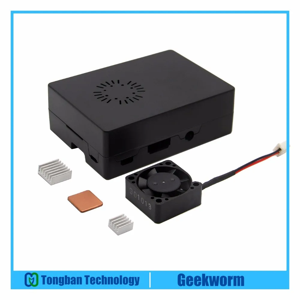 Matte ABS Case + Cooling Fan Heat Sink for Raspberry Pi 3 Model B / (Black) | Компьютеры и офис