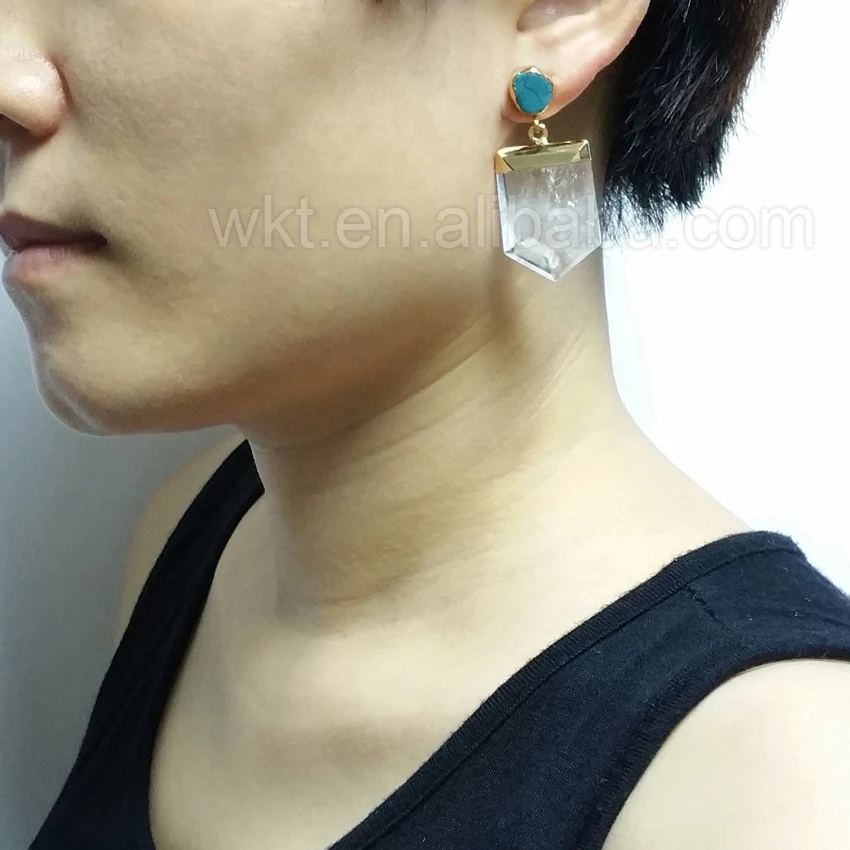 Женские серьги с кристаллами Howlite подвески 10 мм WT E261|dangling earrings for women|crystal dangle