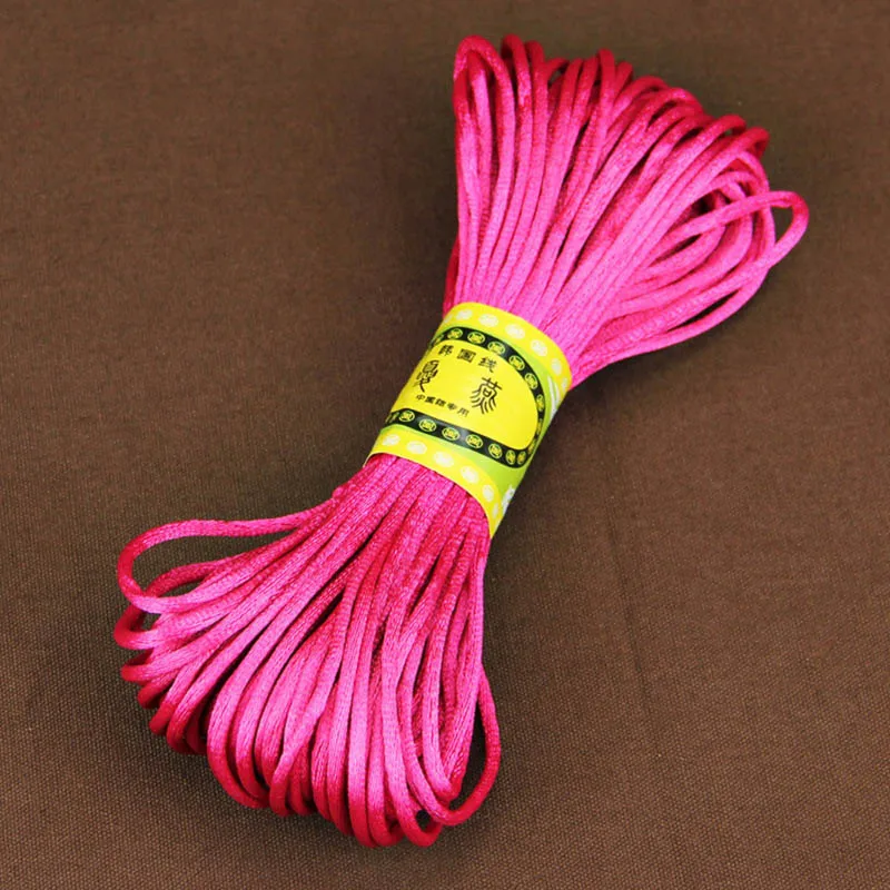 rose red REGELIN нейлоновый шнур нить 20 м/лот 2,5 мм китайский узел макраме шнур браслет плетеный шнур DIY кисточки вышивка бисером нить - Цвет: rose red