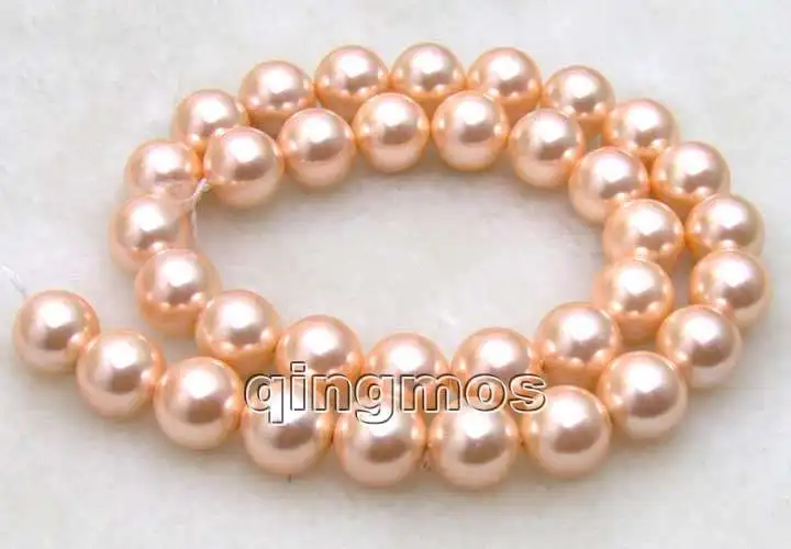 

AAA GRADE Pink Round 12mm shell PEARL strands 15"-los253 Wholesale/retail Free shipping