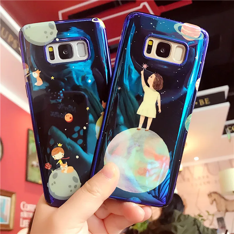 YHBBCASES девушка фантазия космическое пространство планета Луна Чехол для samsung Galaxy S8