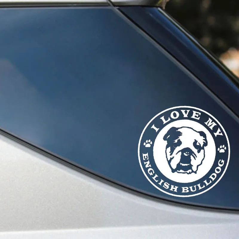 YJZT 15 2 см * виниловые автомобильные наклейки с надписью I LOVE MY ENGLISH BULLDOG