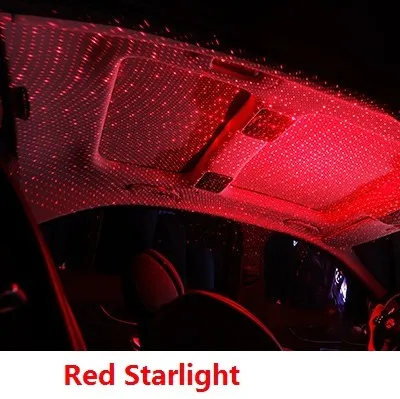 Red Star Автомобильный купольный светильник в виде звезды по всему небу, Модифицированная атмосфера по всему небу, автомобильный панорамный проекционный светильник atm - Испускаемый цвет: Red Star